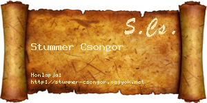 Stummer Csongor névjegykártya